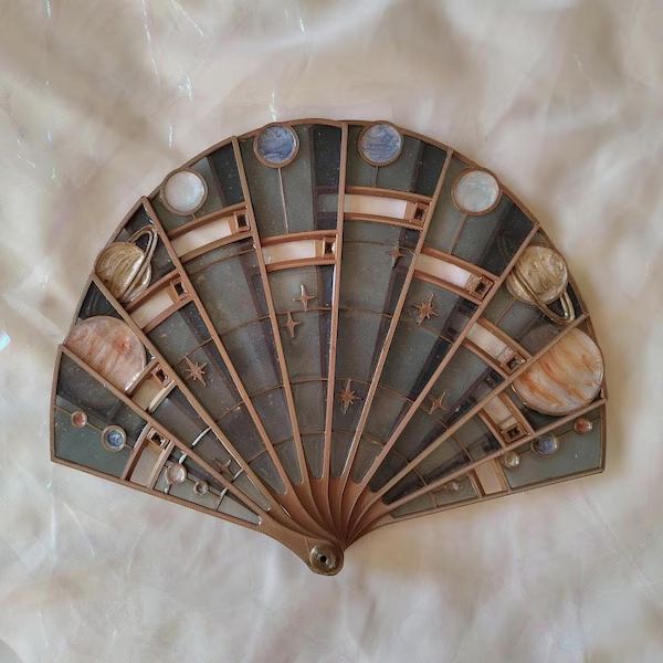Solar system hand fan